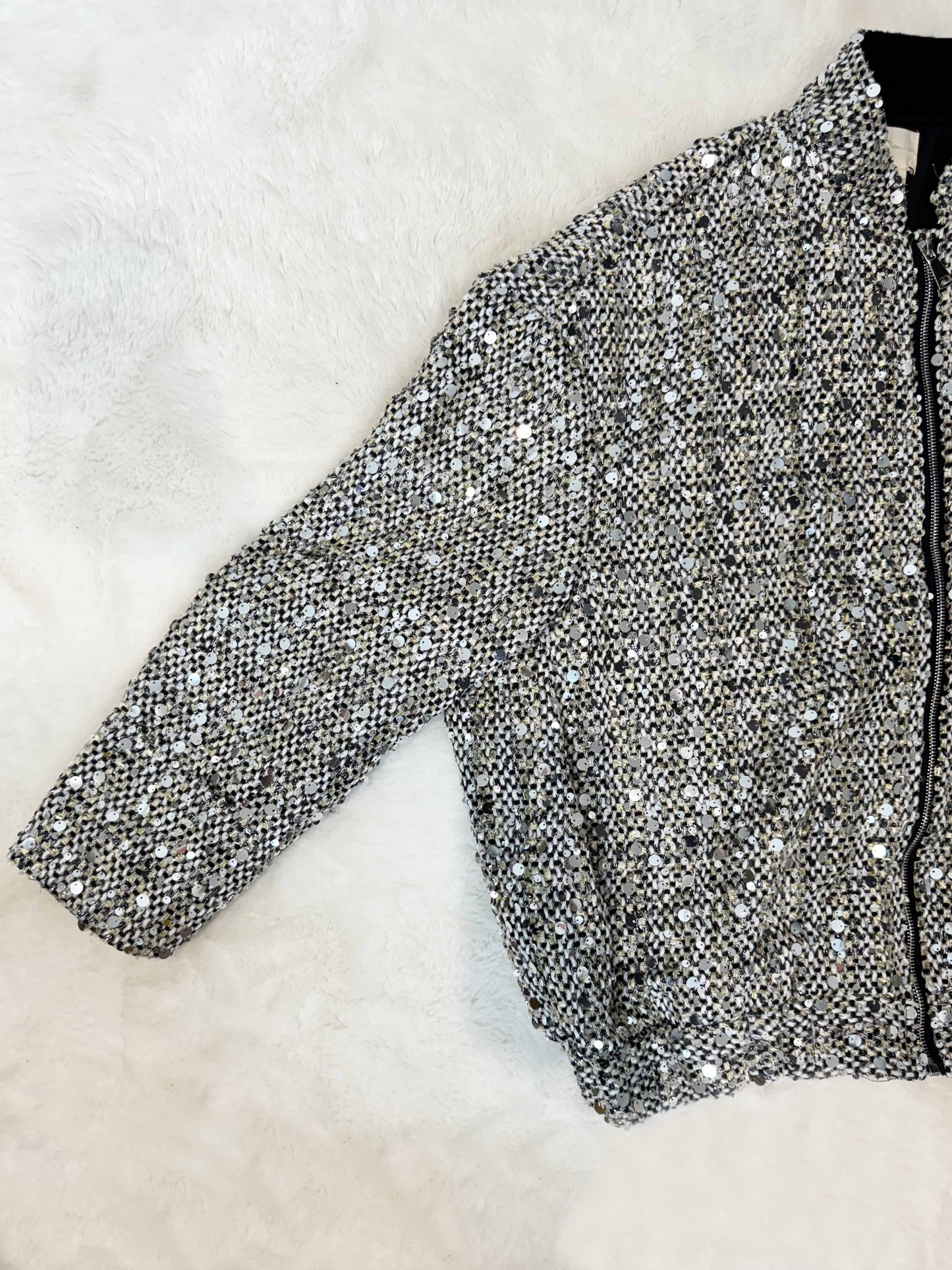 Bomber oversize brillant - Gris clair