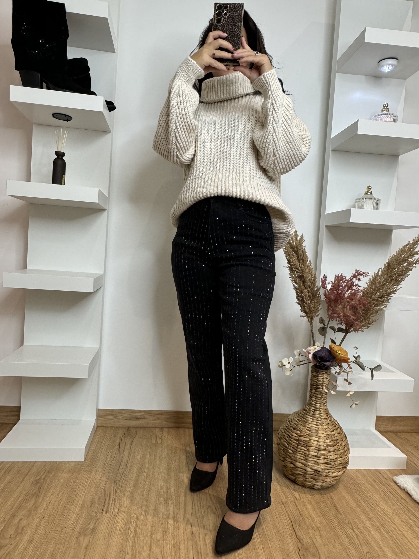 Jean noir à strass