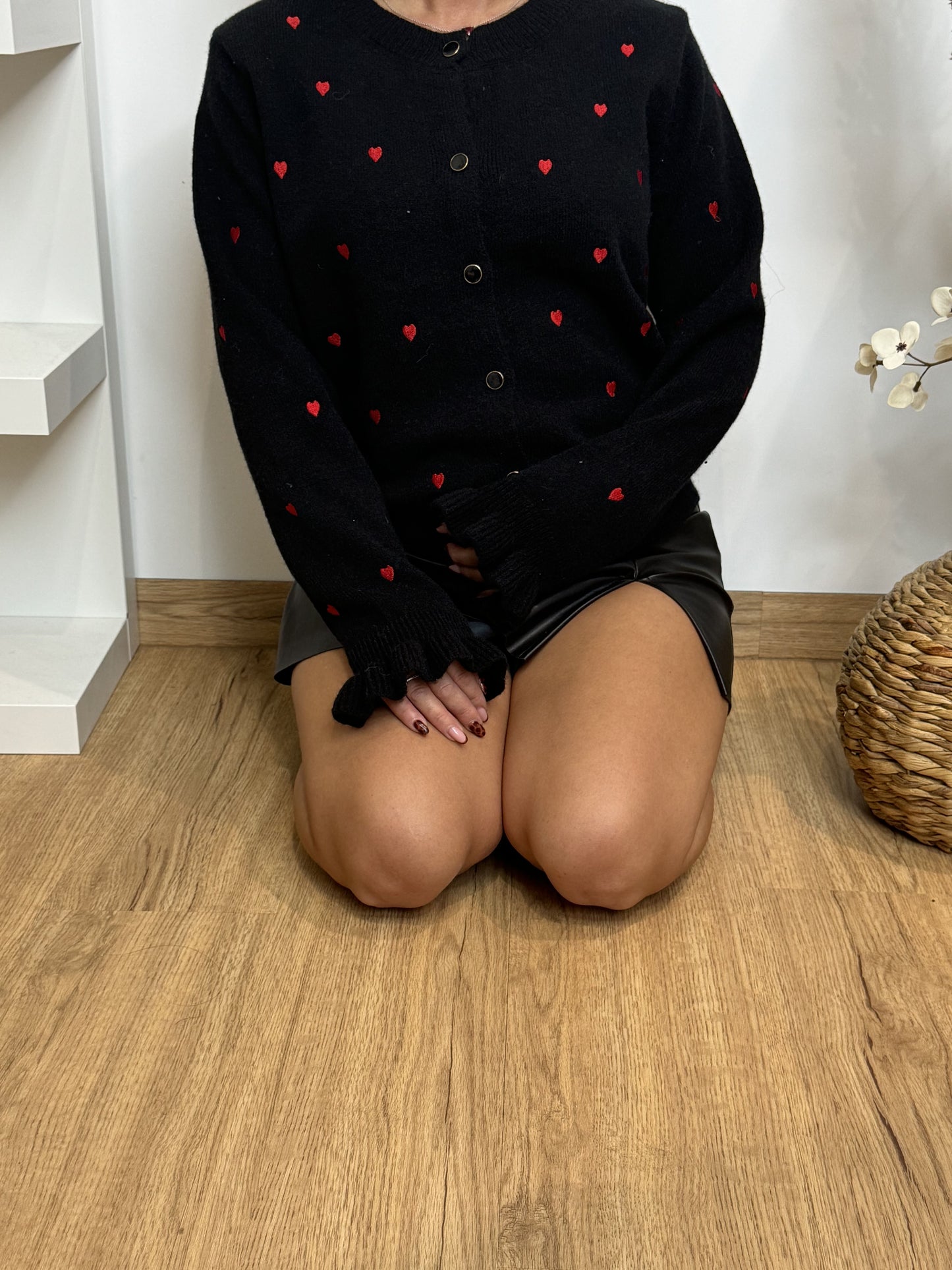 Jupe-short simili cuir noire