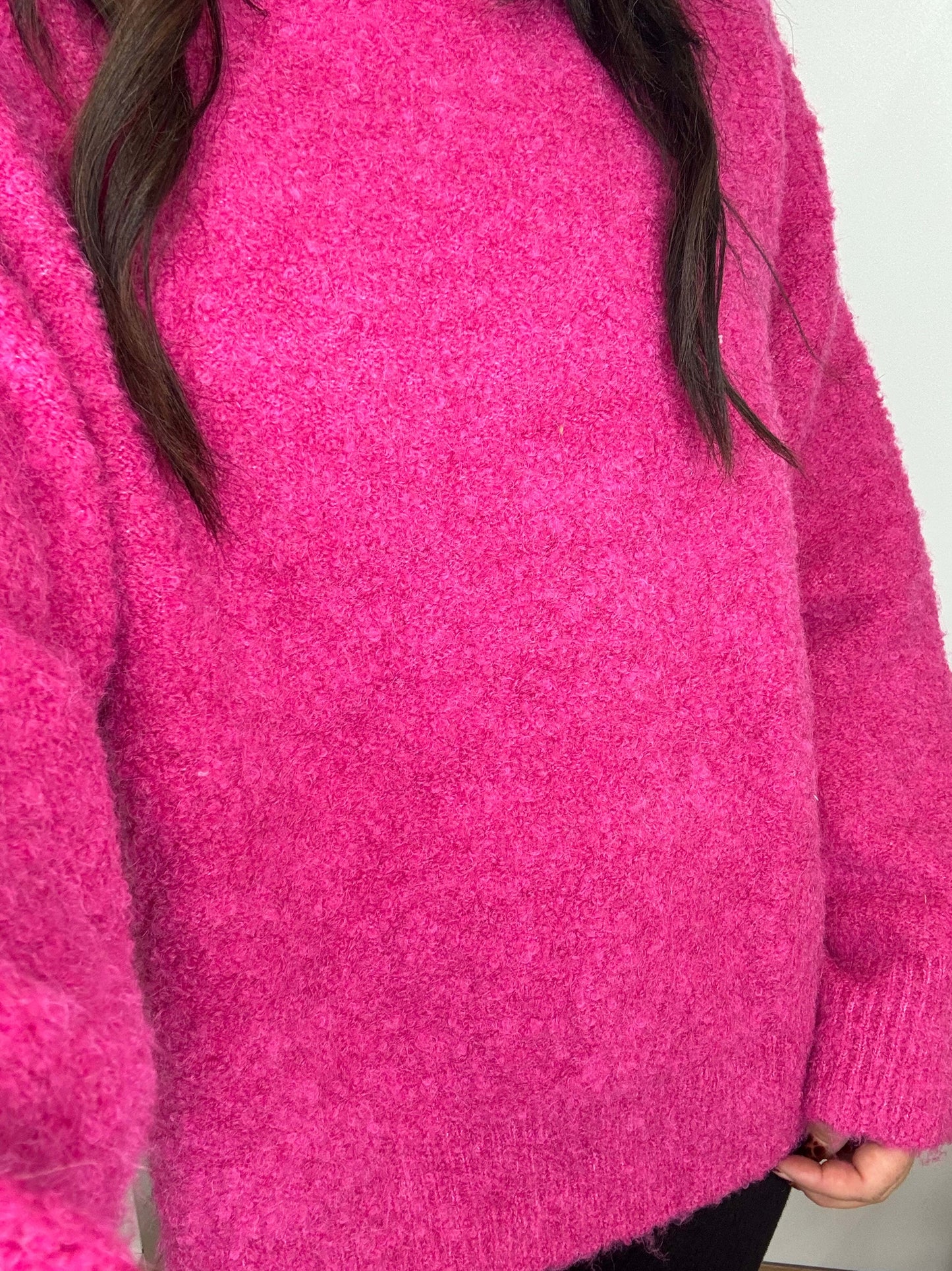 Pull en maille rose