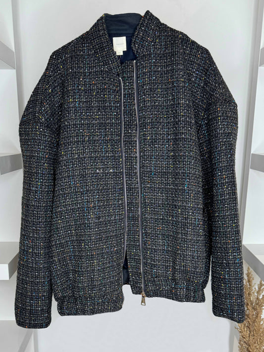 Bomber oversize brillant - Gris foncé