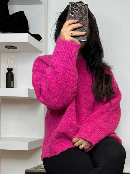 Pull en maille rose